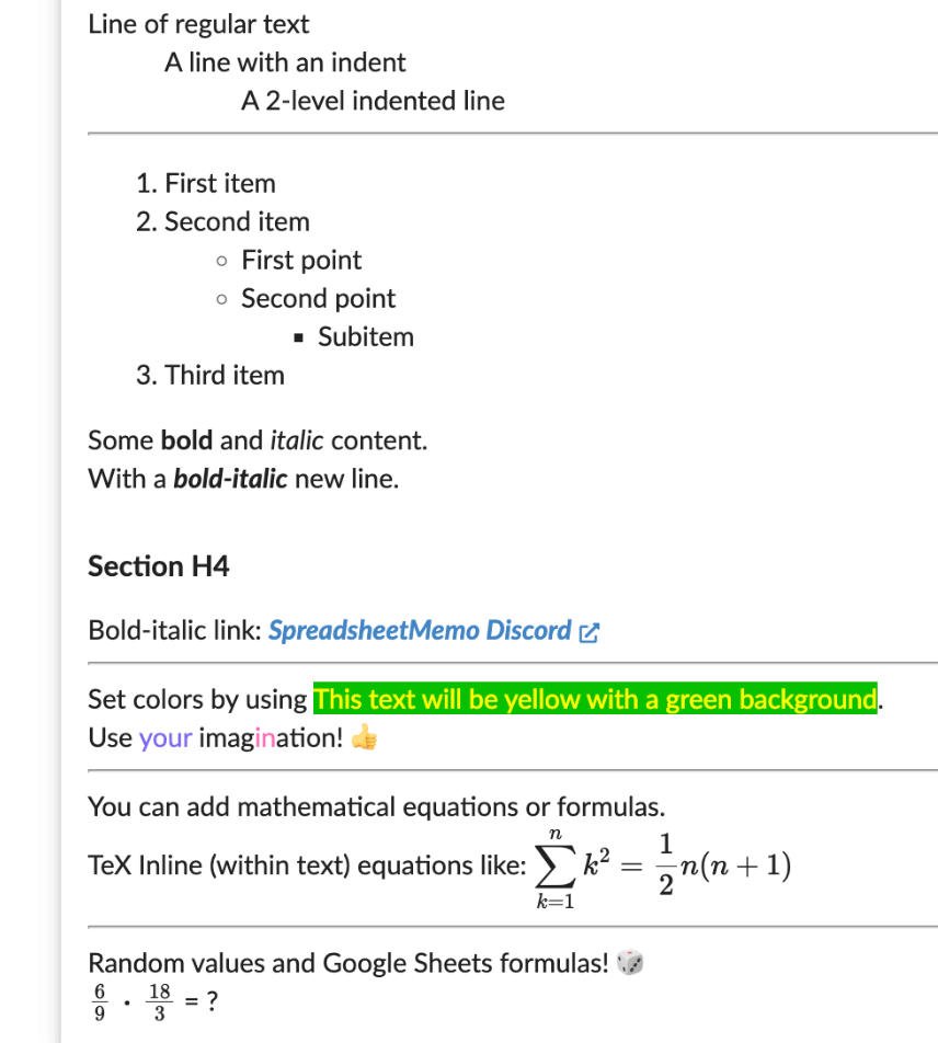 Rich Content Support Screenshot