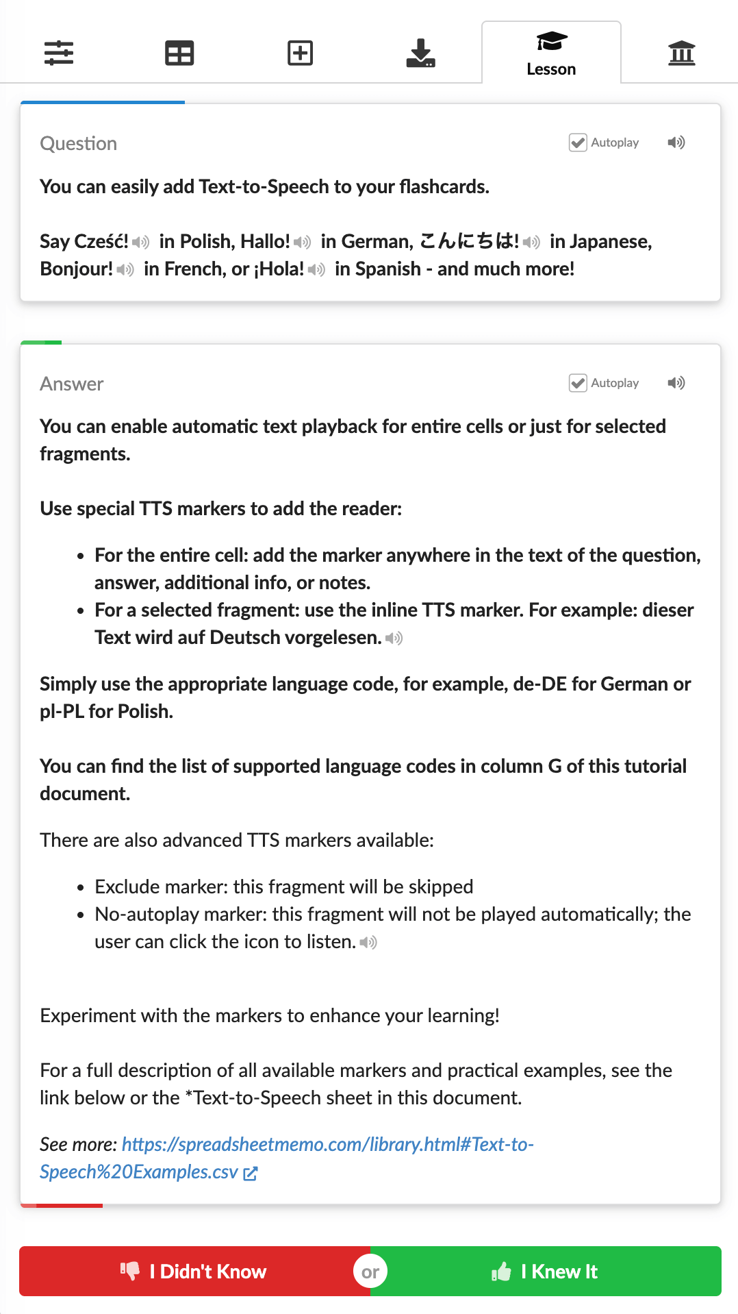 Text-to-Speech Screenshot